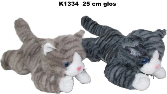 Liggende kat med lyd 25 cm - 1 stk.