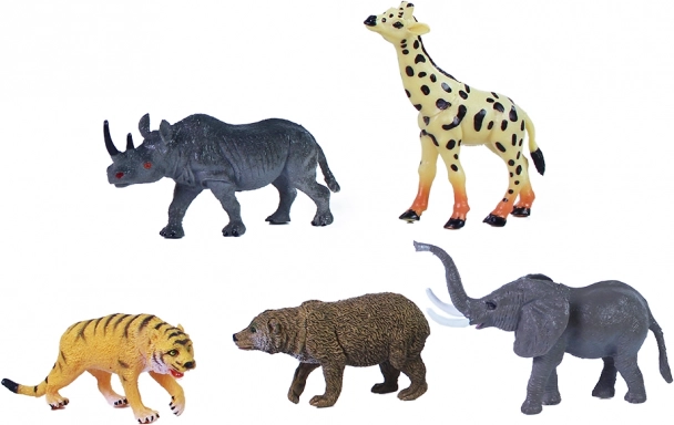 Rappa vilde dyr safari – plastikfigurer 8–10 cm (5 stk.)