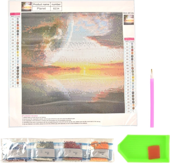 Diamantmaling Planeter 30 × 30 cm