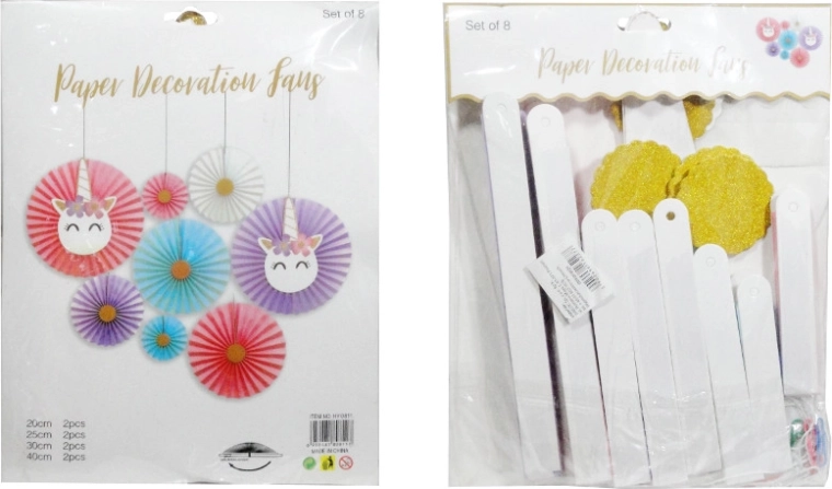 Fødselsdagsdekorationer – sæt med 8 farvede rosetter