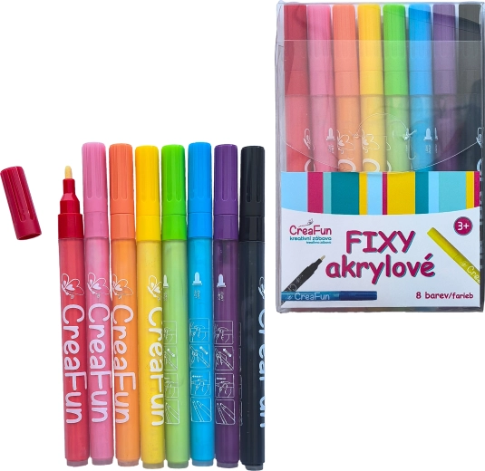 CreaFun akrylmalingstusser 8 farver