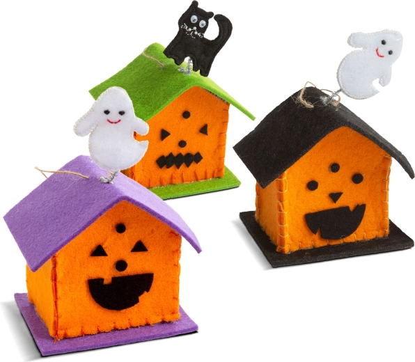 Halloween-tekstildekoration hus - 1 stk.