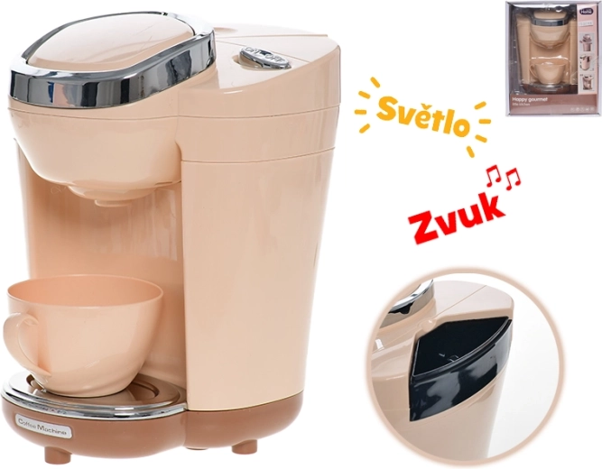 Legetøjskaffemaskine med lys og lyd på batterier 18,5 cm