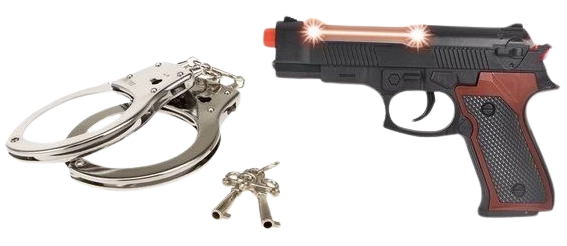 Politipistol med håndjern