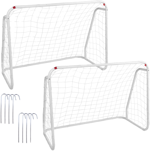 Sæt med 2 fodboldmål med net 124 × 96 × 61 cm