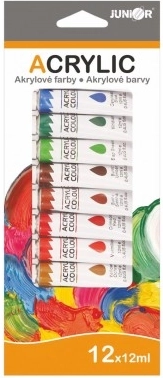 Akrylmaling 12×12 ml i æske