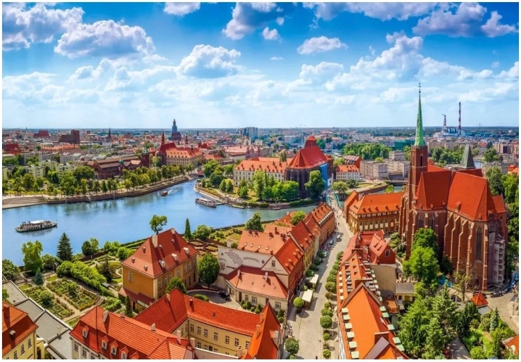 Puslespil Luftfoto af Wrocław 1000 brikker CASTORLAND