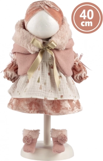 Dukkeoutfit 40 cm – elegant lyserød Llorens Lucia-sæt
