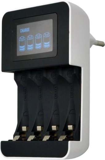 Solight intelligent oplader til AA/AAA med LCD-display
