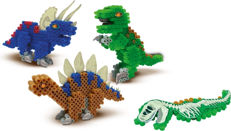 3D dinosaurer af perler