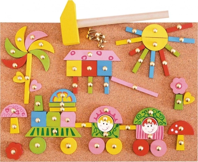 Kork-sømbræt til piger – kreativt træmosaik med søm