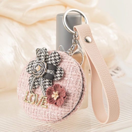 Lommespejl Pink prinsesse med blomsterdetalje