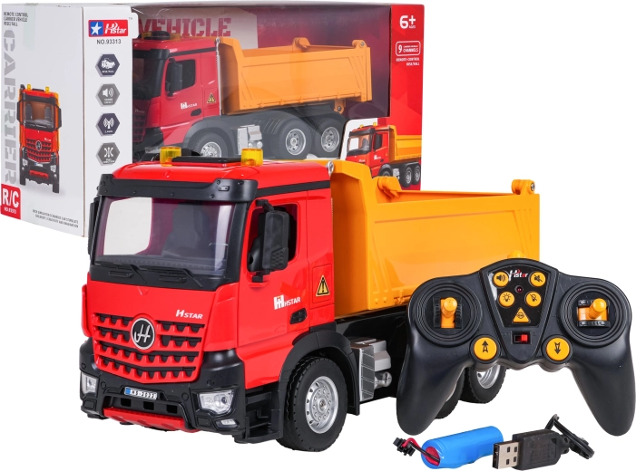 Stor RC-dumper 2,4 GHz med lyde og lys