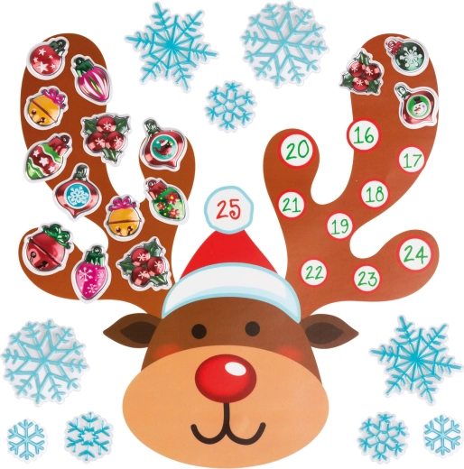 Selvklæbende adventskalender til væg med julemotiver