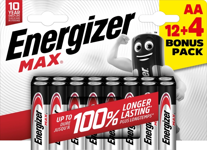 Energizer Max AA alkaliske batterier 16 stk.