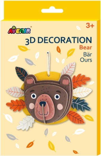 3D hængedekoration bjørn – kreativ papirsamling