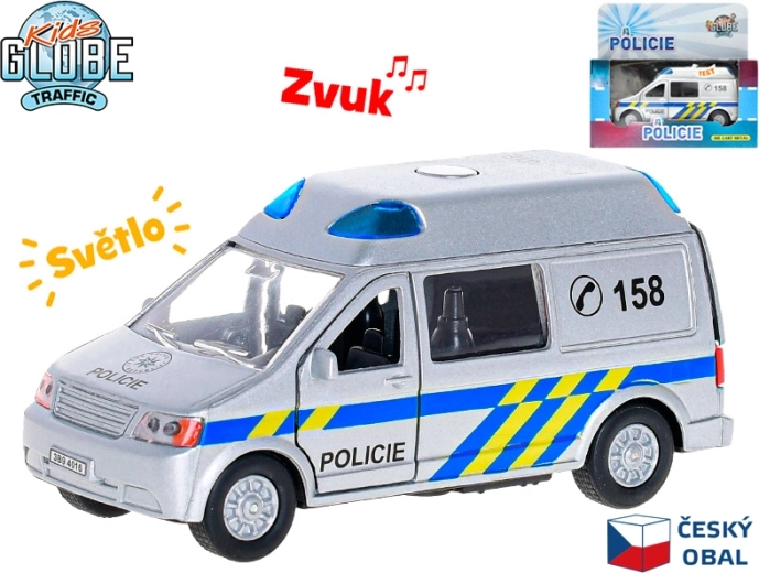Politibil Kids Globe Traffic 13 cm med lys og lyd