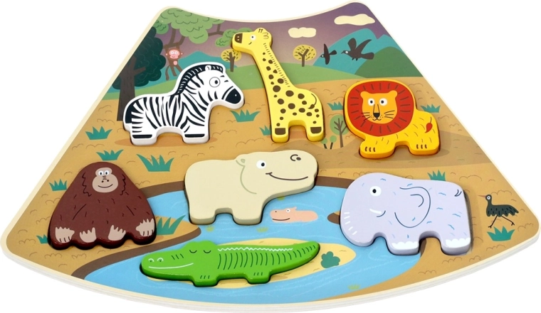 2Kids Toys Træpuslespil Safari, der kan forbindes
