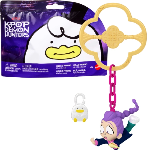 Mattel Netflix KPop Demon Hunters overraskelse – mini figur som vedhæng Hello Friend mini reveal