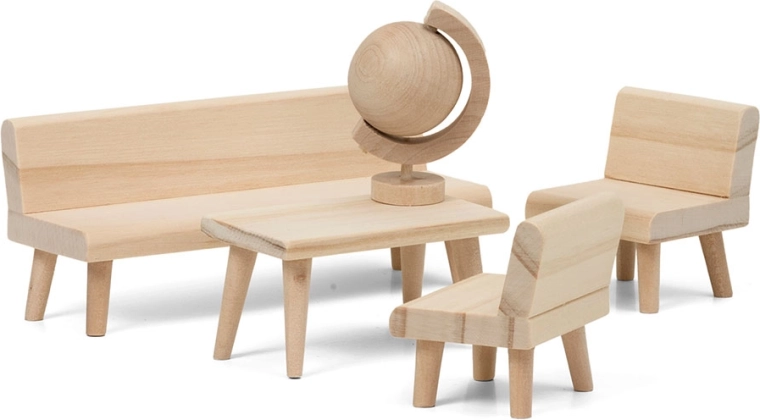 Lundby kreativt møbelsæt til stue til dukkehus (DIY)