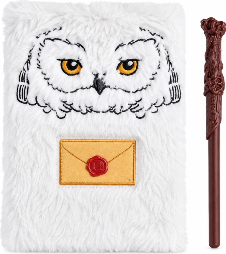 Plysbog A5 Harry Potter med pen i form af en tryllestav