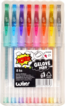 Sæt med gelpenne – 8 farver