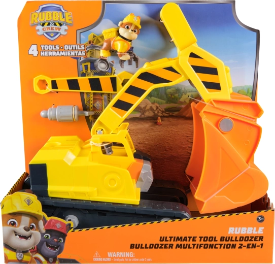 Paw Patrol Rubble og hans byggehold bulldozer med værktøj og figur