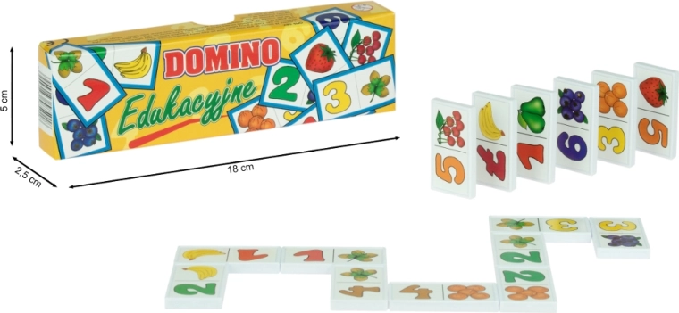 Domino plast – læring – tal og frugter