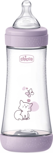 Chicco antikolik sutteflaske Perfect5 300 ml til piger, hurtig gennemstrømning 4 mdr.+