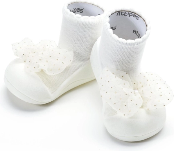 Attipas barefoot-sko Royal white, størrelse L (21,5)