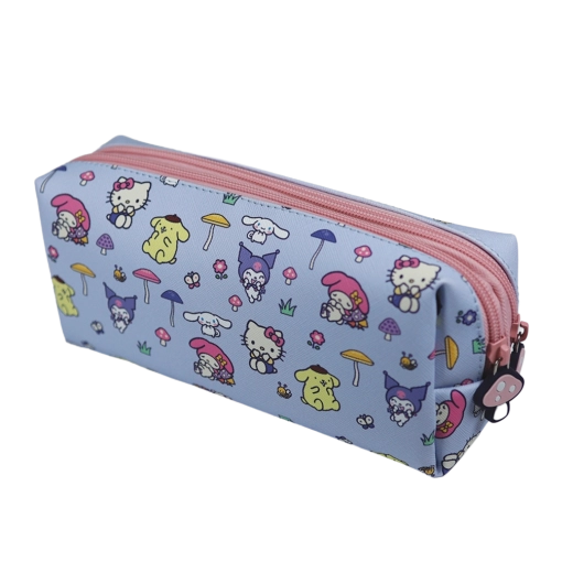 Hello Kitty og venner dobbelt skolepenalhus mushroom