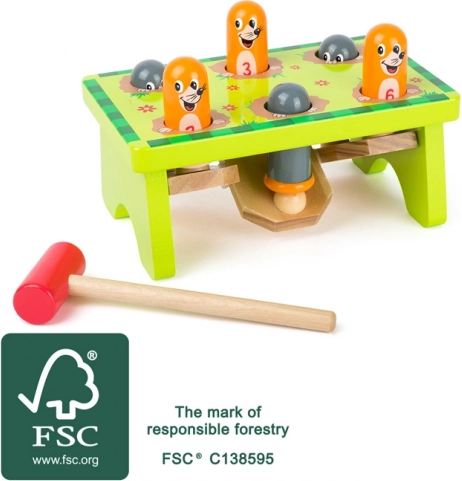 Bankespil SMALL FOOT Muldvarpe af FSC-træ
