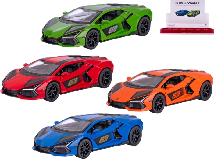 Metalbilmodel Lamborghini Revuelto 1:38 med tilbagestræk Kinsmart