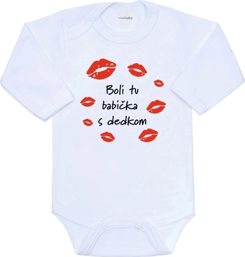 Babybody med print New Baby – Bedstemor og bedstefar var her