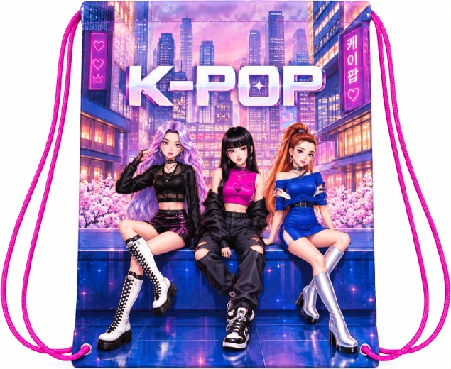Lyserød børnesportstaske K-Pop Demon Hunters