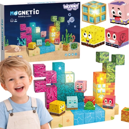 Woopie magnetiske Montessori-klodser Ocean 54 dele
