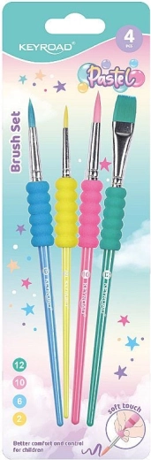 KEYROAD Pastel penselsæt med blødt skumgreb, 4 stk.