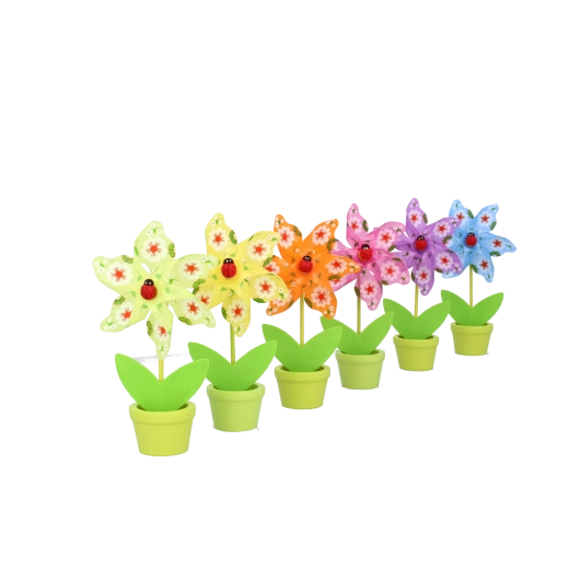 Glad blomst med mariehøne i mix af 6 farver