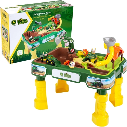 Børnelegetøjsbord med sandkasse John Deere Farm
