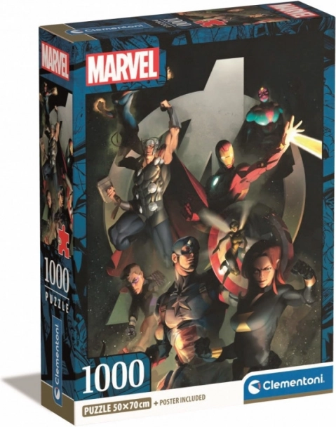Puslespil 1000 brikker Compact Marvel The Avengers