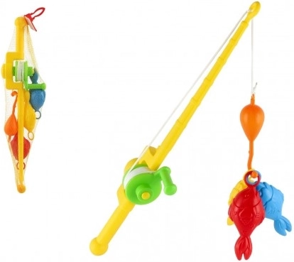 Børnelegetøj fiskesæt med stang 50 cm i net