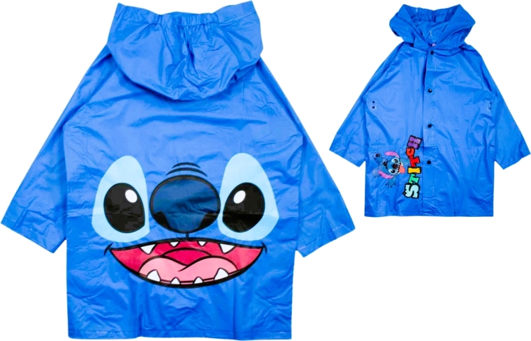 Disney Stitch børne-regnslag i blå med hætte