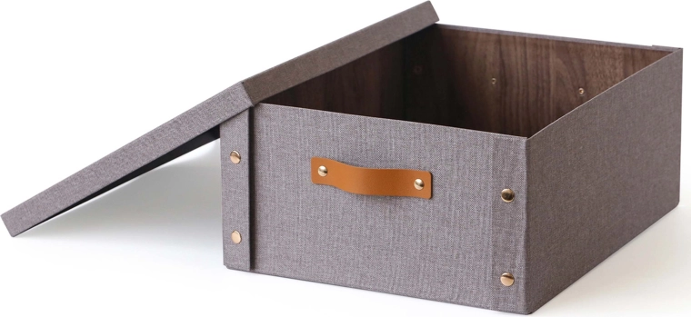 Opbevaringsboks med låg 33 × 40 × 17 cm – papir og pap