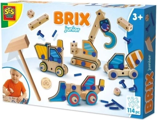 SES BRIX Junior byggesæt – entreprenørkøretøjer