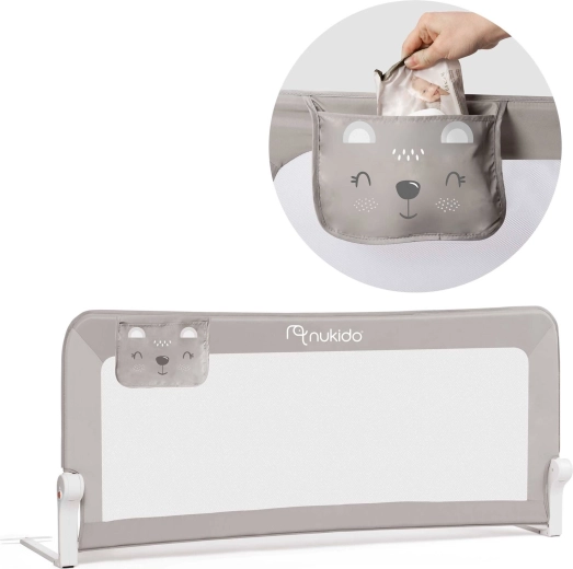 Sengræling til børn 150 × 66 × 35 cm Nukido – grå