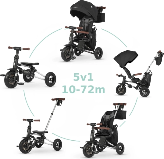 Qplay trehjulet cykel Nova Deluxe 5i1 sort