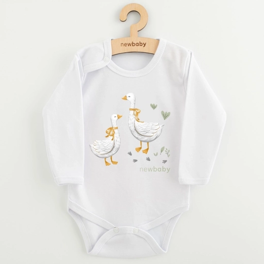 Babybody med lange ærmer New Baby Gæs, størrelse 62 (3–6 måneder)