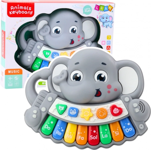 Interaktivt klaver Lille Elefant grå