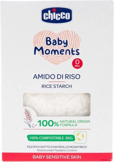 Chicco babys risstivelse til bad Baby Moments Sensitive 100% økologisk 250 g