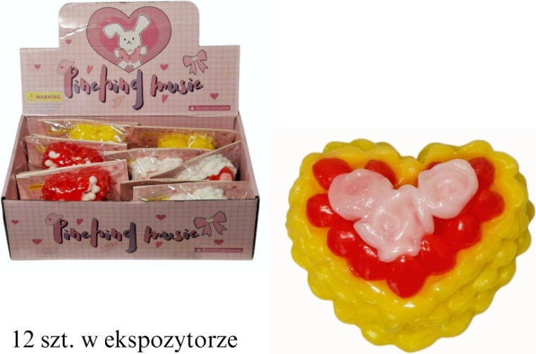 Antistress-klemme-kage i hjerteform